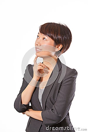 Business woman thinking Stock Photo