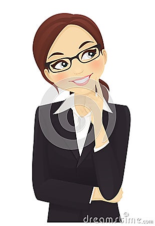 Business woman thinking Vector Illustration