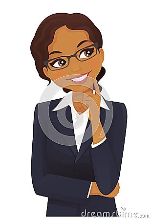 Business woman thinking Vector Illustration