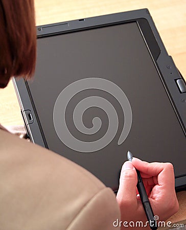 Business Woman Using Tablet PC Stock Photo