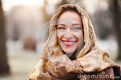 Business woman wearing headscarf Stock Photo