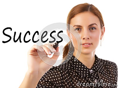 Business Woman Writing Success Stock Photo