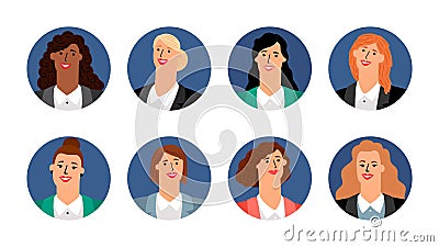 Business women avatars Vector Illustration