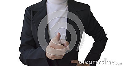 Business women pointed finger to camera Stock Photo