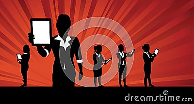 Business people tablets Vector Illustration