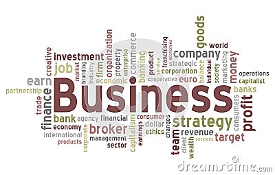 Business Word Cloud Vector Illustration