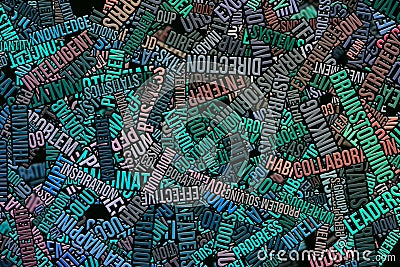 Business illustrations background abstract, words cloud texture. Positive, decoration, alphabet & design. Stock Photo