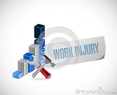 Business work injury graph illustration design Cartoon Illustration