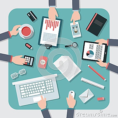 Business workplace Vector Illustration