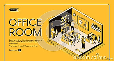 Co-working center office isometric vector website Vector Illustration