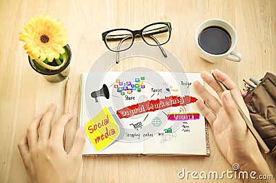 Business write about digital marketing Stock Photo