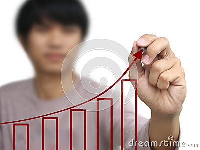 Business write growth graph Stock Photo
