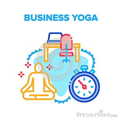 Business Yoga Vector Concept Color Illustration Vector Illustration