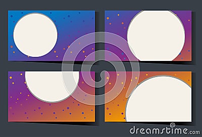 Businesscard template with circles on colorful background Vector Illustration