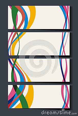 Businesscard template with colorful lines Vector Illustration