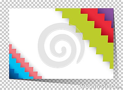 Businesscard template with colorful zigzag lines Vector Illustration