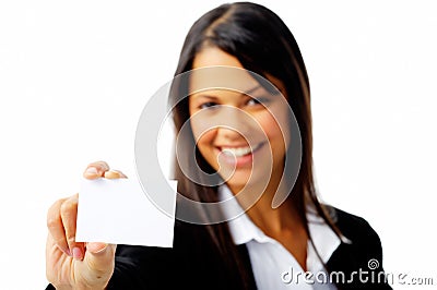 Businesscard woman isolated Stock Photo