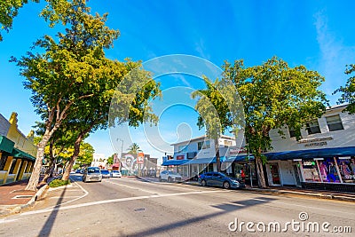 Businesses along Calle Ocho Miami 8th Street 2024 stock photo Editorial Stock Photo