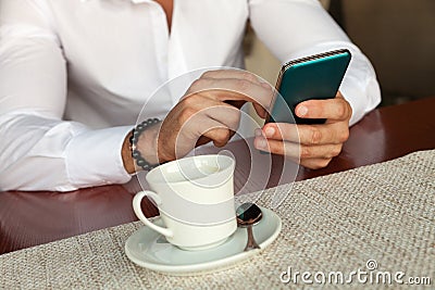 Businessma in restourant Stock Photo