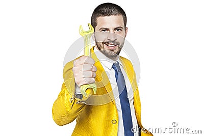 Businessman is able to mend any business Stock Photo