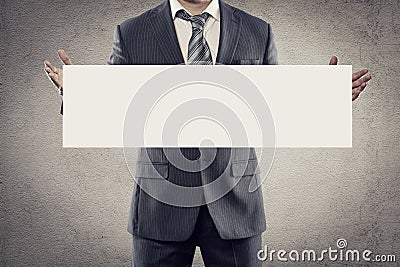 Businessman advertising Stock Photo