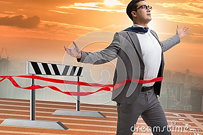 The businessman in ambition and motivation concept Stock Photo