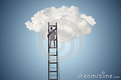 The businessman in ambition and motivation concept Stock Photo