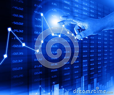 Businessman analyze stock exchange chart Cartoon Illustration