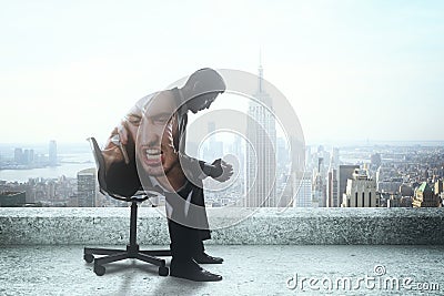 Businessman with anger issues Stock Photo