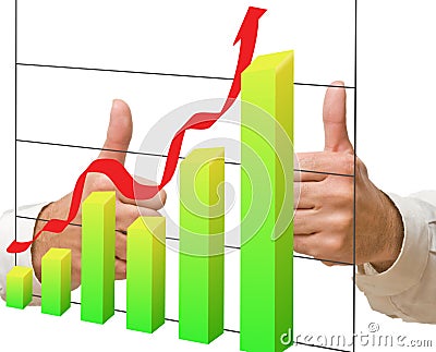 Businessman approving a chart Stock Photo