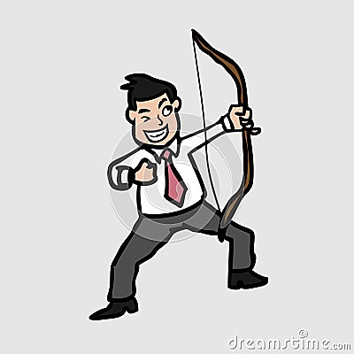 Businessman and archer Vector Illustration