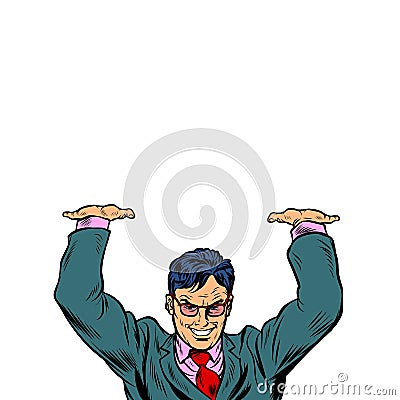 Businessman atlas holds the load Vector Illustration