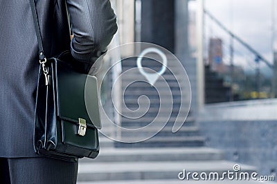 Businessman goes to the locate point. Stock Photo