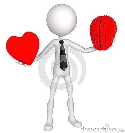 Businessman balance Heart And Mind Stock Photo