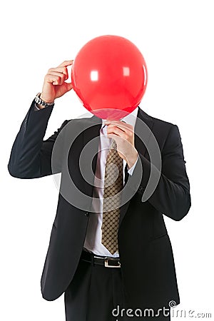 Businessman balloon head Stock Photo