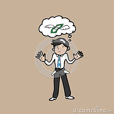 Businessman bankrupt Vector Illustration