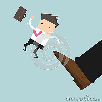 Businessman being kicked out, Layoff concept, removing employee vector Vector Illustration
