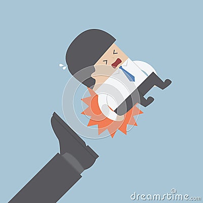 Businessman being kicked out Vector Illustration