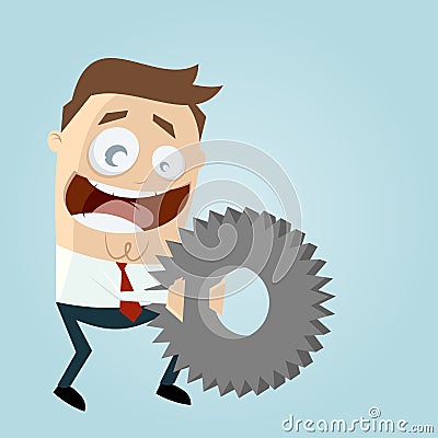 Businessman with big gear Vector Illustration