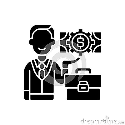 Businessman black glyph icon Vector Illustration