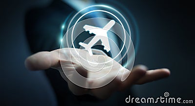 Businessman booking his flight with modern digital application 3 Stock Photo