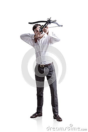 Businessman with bow Stock Photo