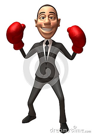 Businessman boxing Stock Photo