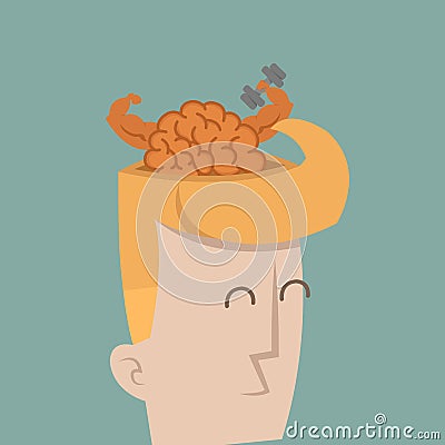 Businessman brain power Vector Illustration