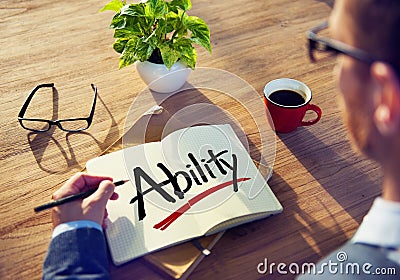 Businessman Brainstorming About Ability Concept Stock Photo