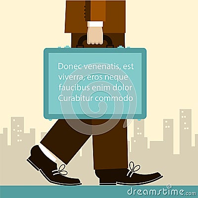 Businessman with briefcase in his hands Vector Illustration