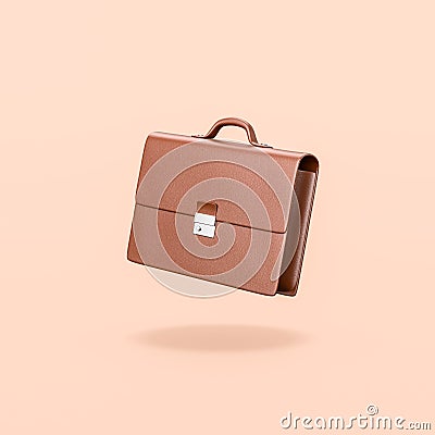 Businessman Briefcase on Orange Background Stock Photo