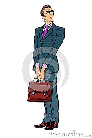 Businessman with a business briefcase Vector Illustration