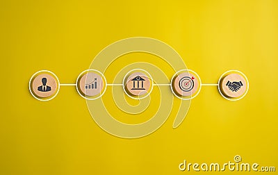 Businessman with business goal and planning project target Stock Photo