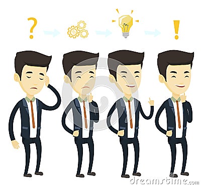 Businessman during business planning. Vector Illustration